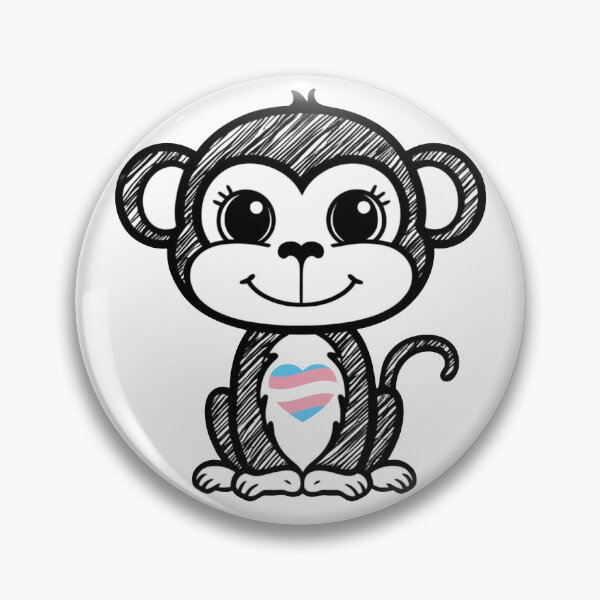 Item preview, Cute Pride Monkey with Transgender Pride Heart  designed and sold by Travelslightly.