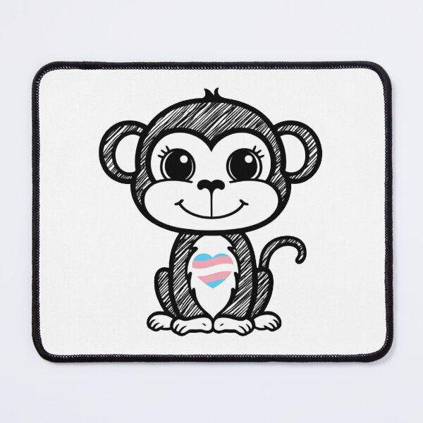 Item preview, Cute Pride Monkey with Transgender Pride Heart designed and sold by Travelslightly.