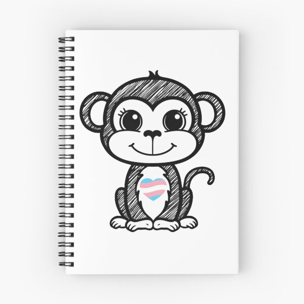 Item preview, Cute Pride Monkey with Transgender Pride Heart  designed and sold by Travelslightly.