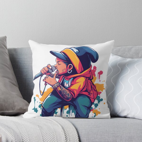 Item preview, Cartoon Rapper with Microphone – Graffiti-Inspired Urban Character designed and sold by Ragil-Studio.