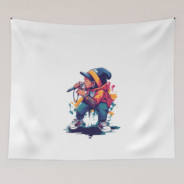 Item preview, Cartoon Rapper with Microphone – Graffiti-Inspired Urban Character designed and sold by Ragil-Studio.