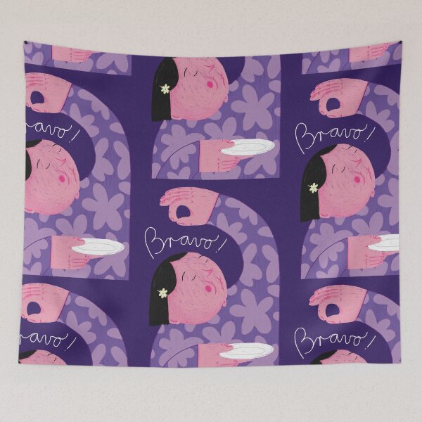 Item preview, Bravo Chef Illustration – Whimsical Foodie Art Print designed and sold by Mona-Art-Design.