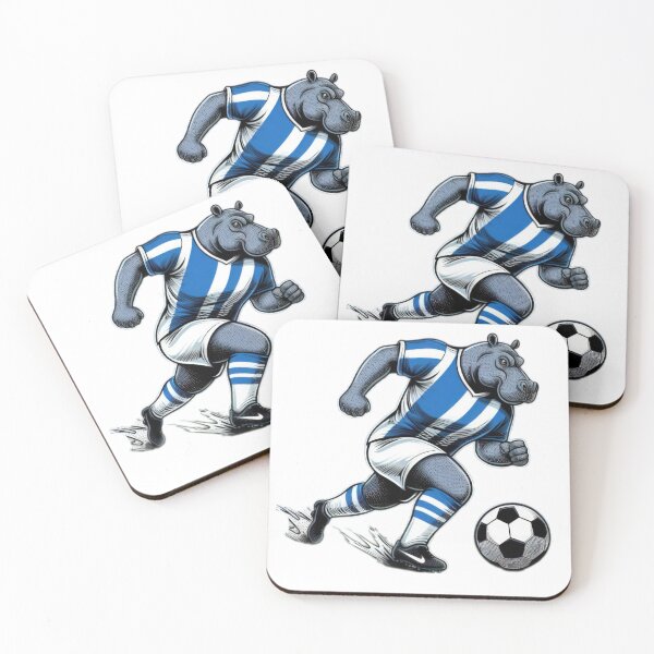 Item preview, football soccer hippopotamus with a football,Football Player ,soccer art,animal playing soccer designed and sold by Expressions-Sel.