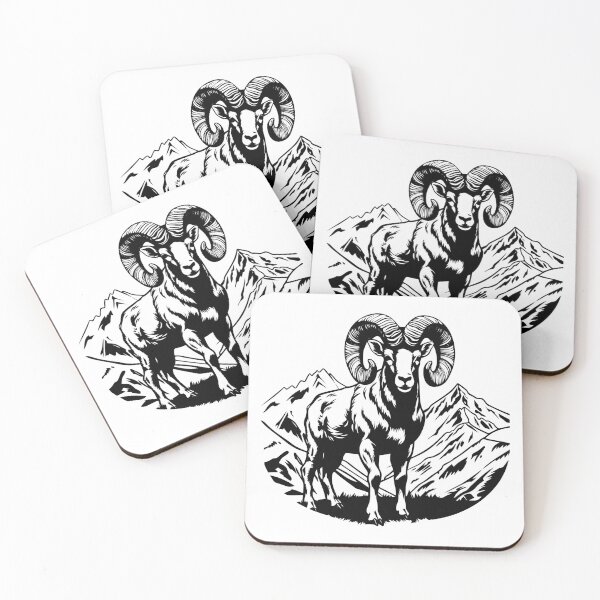 Item preview, Ram Bighorn Sheep Head Aries Animal Mountain Wildlife  designed and sold by inkoutninja.