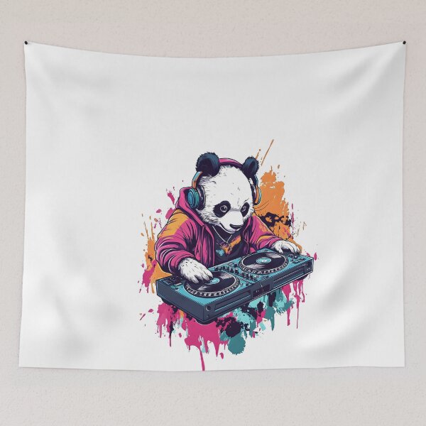 Item preview, DJ Panda in Graffiti Style – Urban Streetwear Character Art designed and sold by Ragil-Studio.