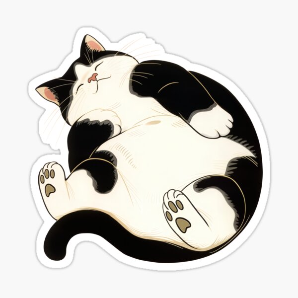 Item preview, Playful Tuxedo Cat, Fat Black And White Cat designed and sold by xiao xuans.