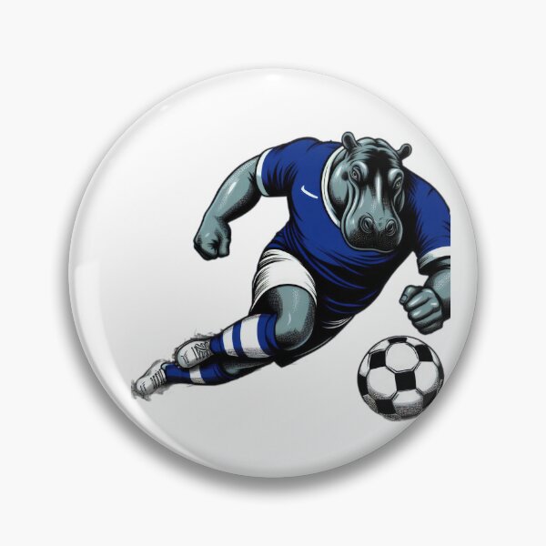 Item preview,  football soccer attacking hippopotamus  with a football,Football Player ,soccer art,animal playing soccer designed and sold by Expressions-Sel.