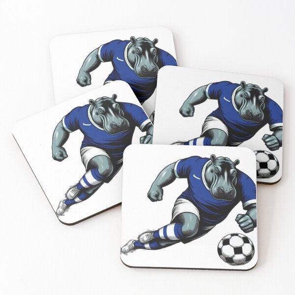 Item preview,  football soccer attacking hippopotamus  with a football,Football Player ,soccer art,animal playing soccer designed and sold by Expressions-Sel.