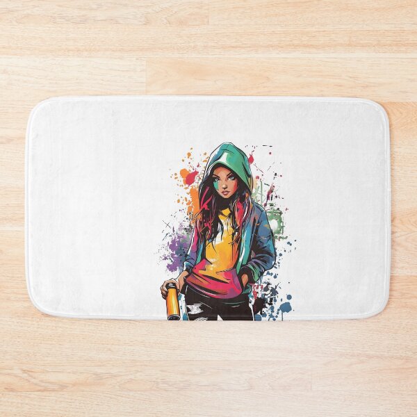 Item preview, Graffiti Girl with Spray Can – Hip-Hop Street Character Design designed and sold by Ragil-Studio.