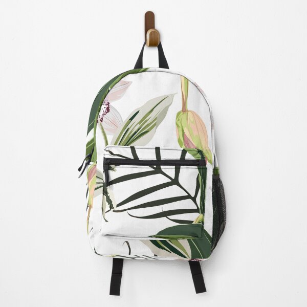 Item preview, Tropical leaves with orchid flowers. Seamless design with amazing Medinilla palant with flowers. designed and sold by MatyKotiv.