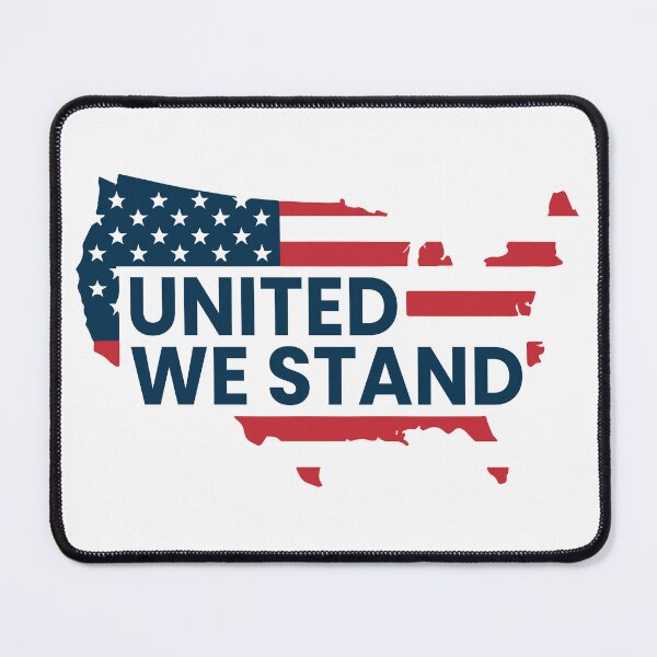 Item preview, United we stand bold flag USA shape designed and sold by amitdebnath.