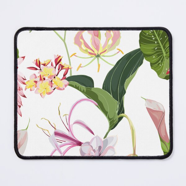 Item preview, Tropical leaves with pink exotic flowers. Seamless design with amazing Medinilla palant with flowers. designed and sold by MatyKotiv.