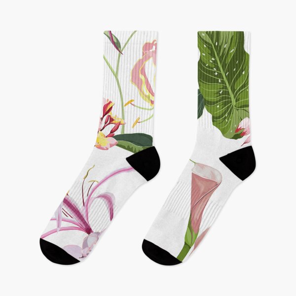 Item preview, Tropical leaves with pink exotic flowers. Seamless design with amazing Medinilla palant with flowers. designed and sold by MatyKotiv.