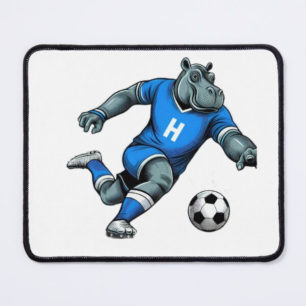 Item preview, football soccer hippopotamus with a football,Football Player ,soccer art,animal playing soccer designed and sold by Expressions-Sel.