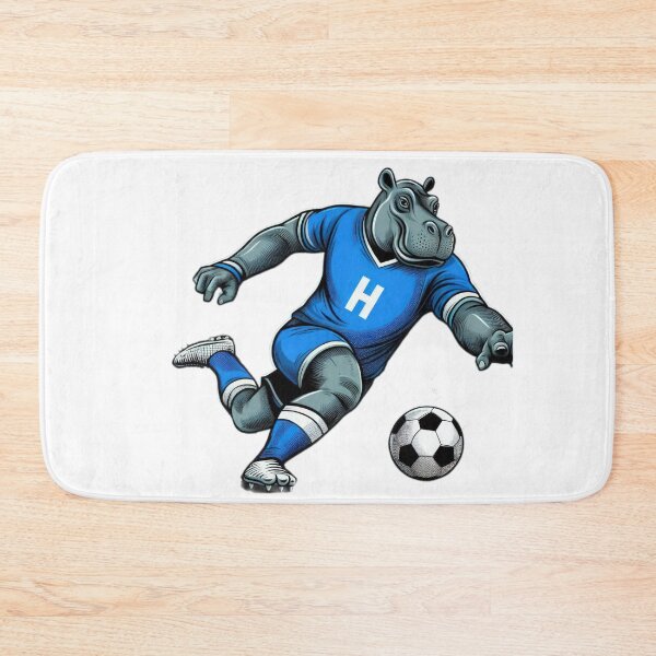 Item preview, football soccer hippopotamus with a football,Football Player ,soccer art,animal playing soccer designed and sold by Expressions-Sel.