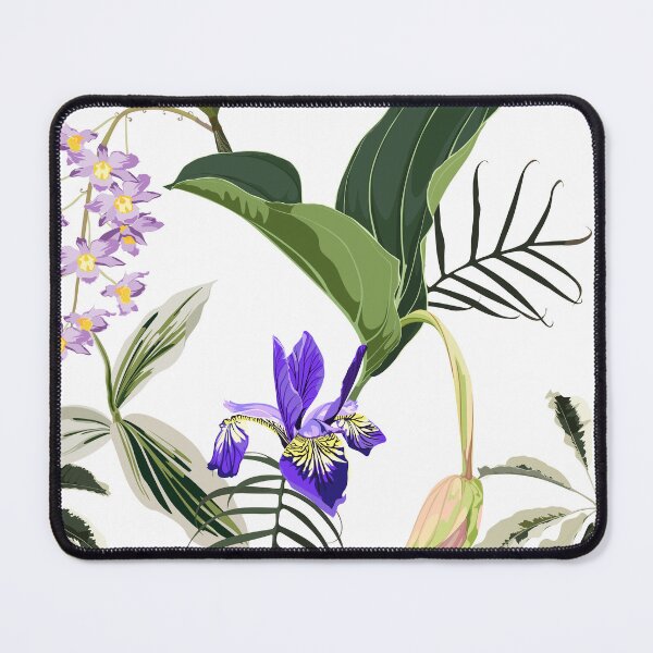 Item preview, Tropical leaves with violet flowers. Seamless design with amazing Medinilla palant with flowers. designed and sold by MatyKotiv.