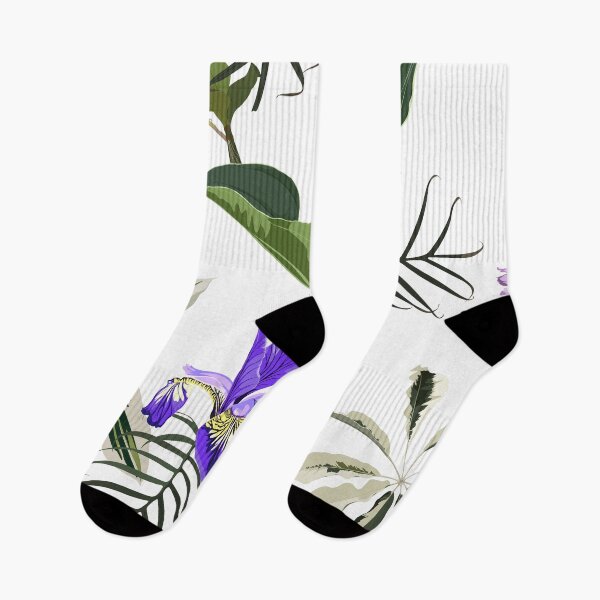 Item preview, Tropical leaves with violet flowers. Seamless design with amazing Medinilla palant with flowers. designed and sold by MatyKotiv.