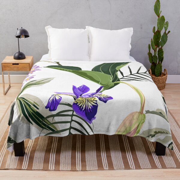 Item preview, Tropical leaves with violet flowers. Seamless design with amazing Medinilla palant with flowers. designed and sold by MatyKotiv.