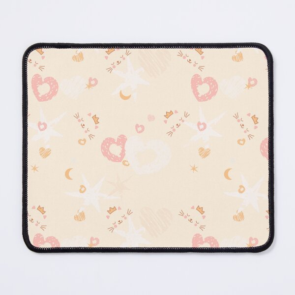Item preview, Boho seamless pattern pastel-colored hearts, stars, moons, and abstract scribble elements designed and sold by babanovaesha.