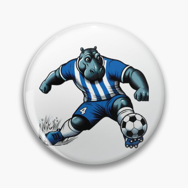 Item preview,  football soccer blue hippopotamus with a football,Football Player ,soccer art,animal playing soccer designed and sold by Expressions-Sel.