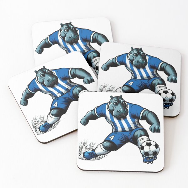 Item preview,  football soccer blue hippopotamus with a football,Football Player ,soccer art,animal playing soccer designed and sold by Expressions-Sel.