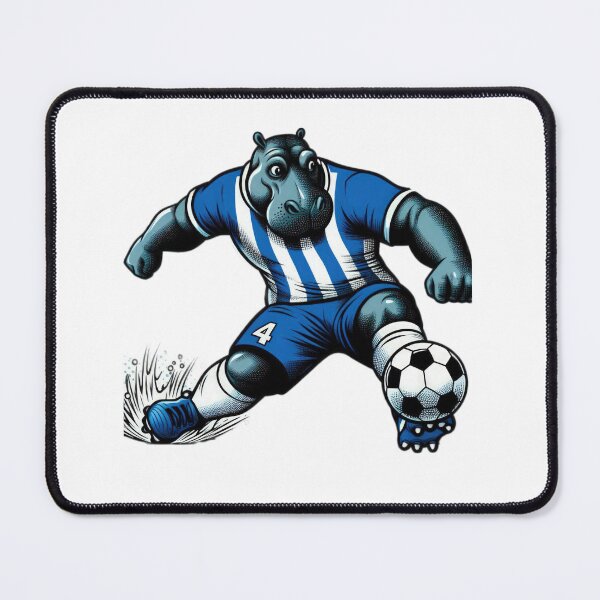 Item preview, football soccer blue hippopotamus with a football,Football Player ,soccer art,animal playing soccer designed and sold by Expressions-Sel.