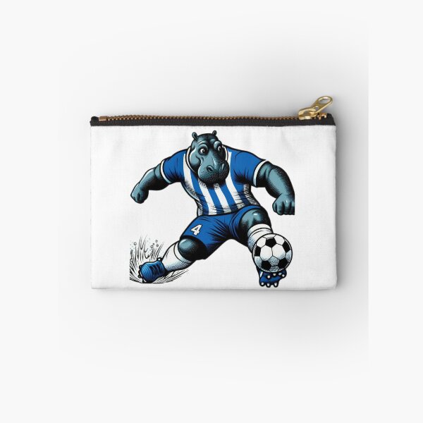 Item preview,  football soccer blue hippopotamus with a football,Football Player ,soccer art,animal playing soccer designed and sold by Expressions-Sel.