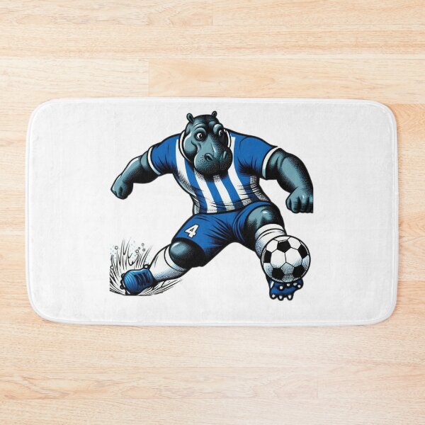 Item preview,  football soccer blue hippopotamus with a football,Football Player ,soccer art,animal playing soccer designed and sold by Expressions-Sel.