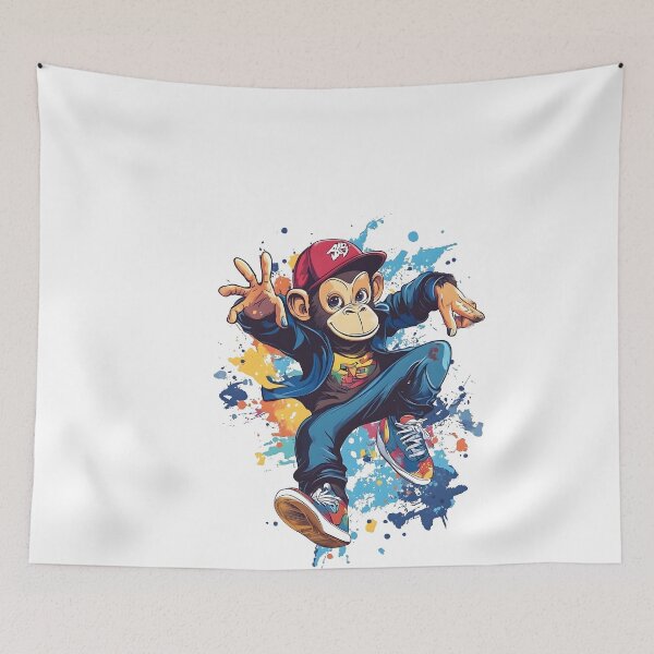 Item preview, Breakdancing Monkey – Graffiti Street Art Hip-Hop Character designed and sold by Ragil-Studio.