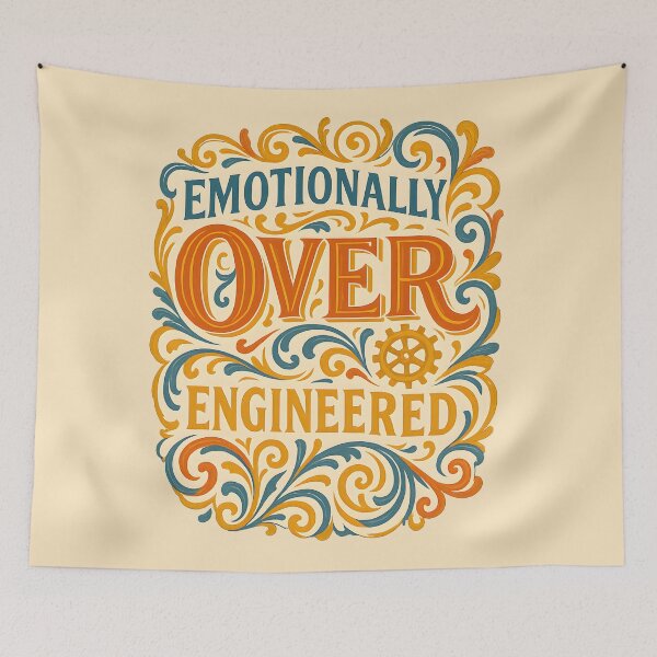 Item preview, Emotionally Over engineered. Funny Mental Health, wellbeing. designed and sold by Shoot-The-Moon.