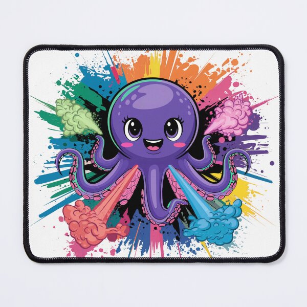 Item preview, Kawaii Purple Octopus Splash Art designed and sold by MadCatPrints.