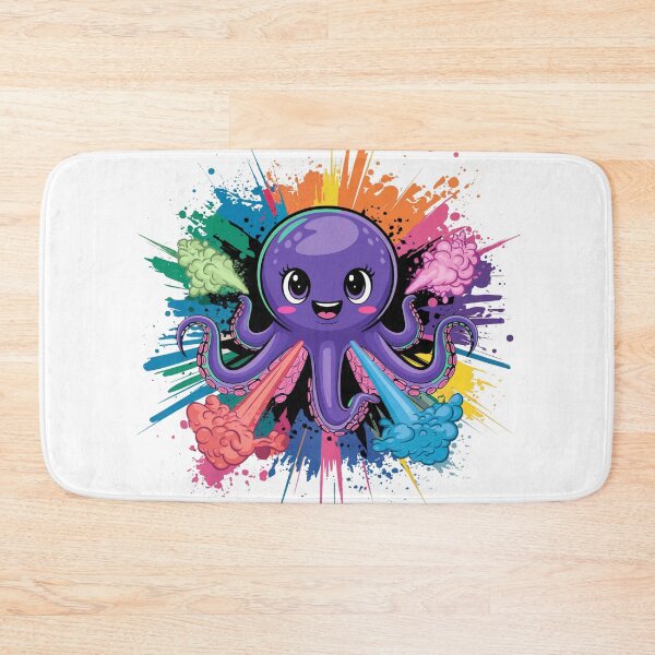 Item preview, Kawaii Purple Octopus Splash Art designed and sold by MadCatPrints.