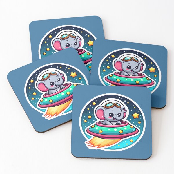 Item preview, UFO Cute Elephant designed and sold by ArtistEmbrace.