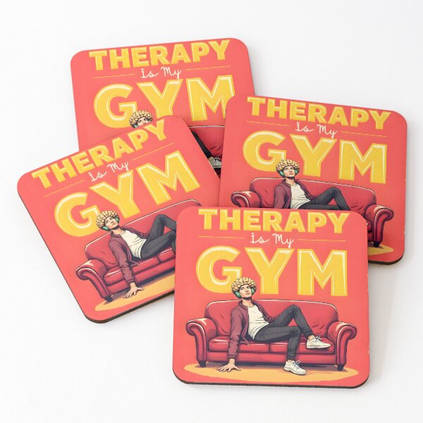 Item preview, Therapy is My Gym – 80s Style Mental Health Workout Design designed and sold by Power Within Prints.
