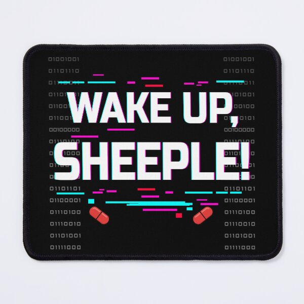 Item preview, Wake Up Sheeple – Red Pill Glitch Matrix Design designed and sold by Rebel Animal.