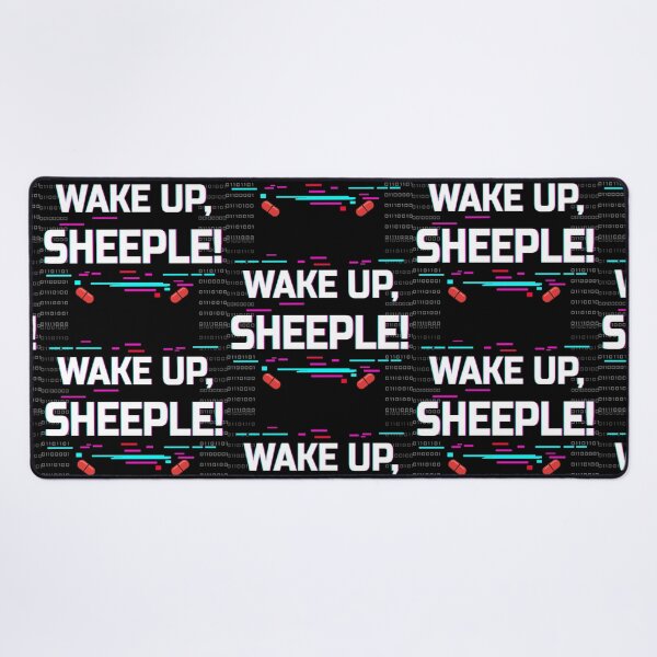 Item preview, Wake Up Sheeple – Red Pill Glitch Matrix Design designed and sold by Rebel Animal.