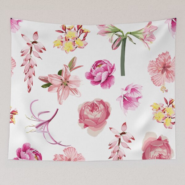 Item preview, Seamless pattern: many kind of pink exotic flowers. Hand drawn beautiful elements. designed and sold by MatyKotiv.
