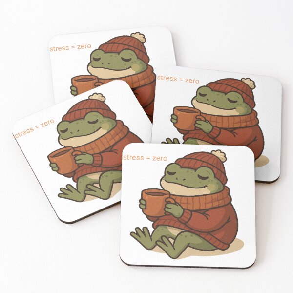 Item preview, Stress = Zero | Cute Relaxed Frog in Red Sweater designed and sold by Sara Raad.