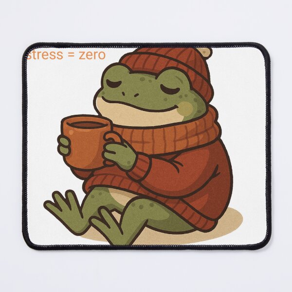Item preview, Stress = Zero | Cute Relaxed Frog in Red Sweater designed and sold by Sara Raad.