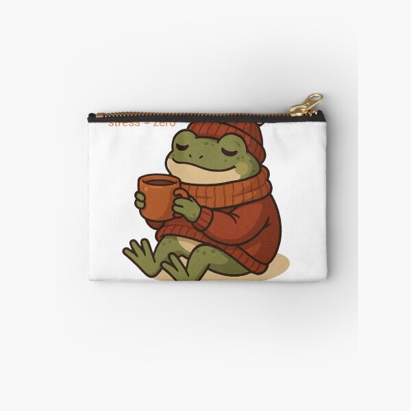 Item preview, Stress = Zero | Cute Relaxed Frog in Red Sweater designed and sold by Sara Raad.