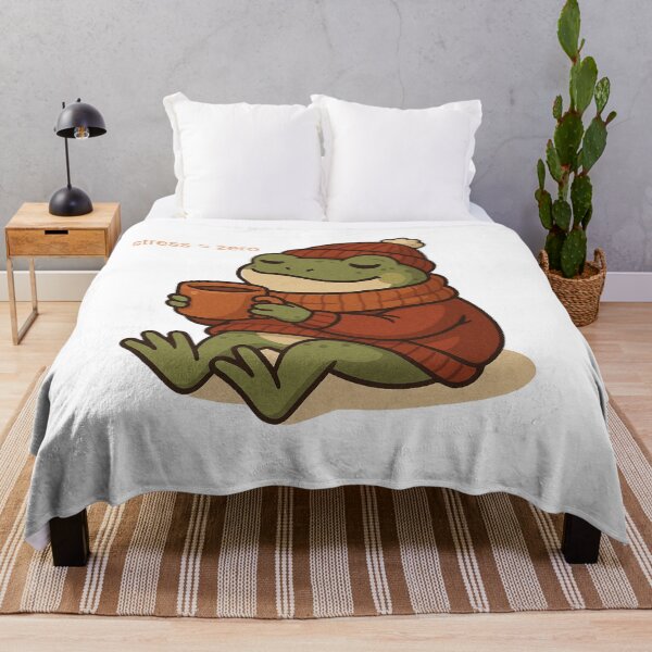Item preview, Stress = Zero | Cute Relaxed Frog in Red Sweater designed and sold by Sara Raad.