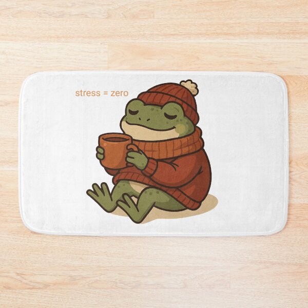 Item preview, Stress = Zero | Cute Relaxed Frog in Red Sweater designed and sold by Sara Raad.