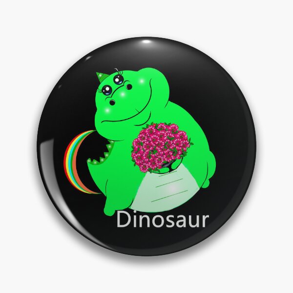 Item preview, A delightful dinosaur clutches a stunning bouquet of flowers designed and sold by Shirley cute art .