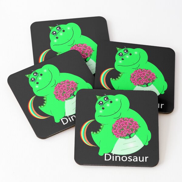 Item preview, A delightful dinosaur clutches a stunning bouquet of flowers designed and sold by Shirley cute art .
