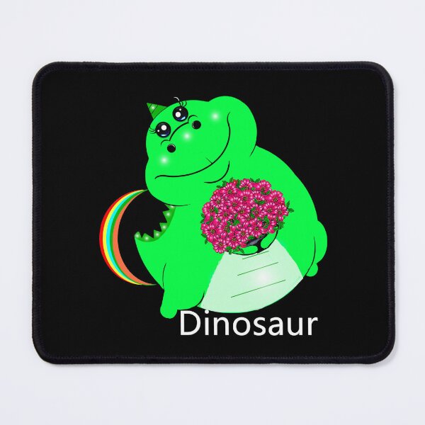 Item preview, A delightful dinosaur clutches a stunning bouquet of flowers designed and sold by Shirley cute art .