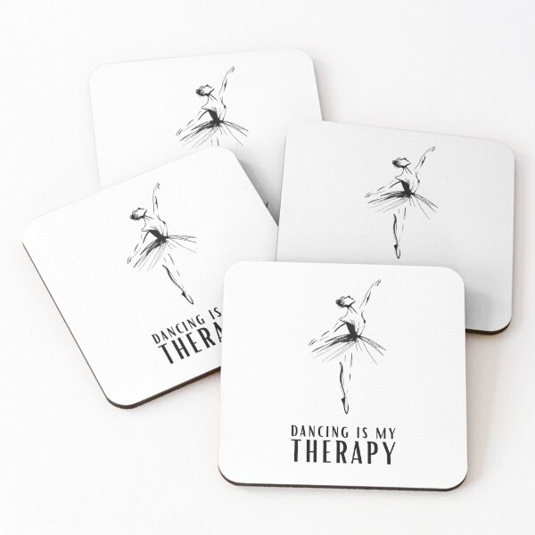 Item preview, Dancing is My Therapy - Ballerina Line Art designed and sold by ShadowAndSlate.
