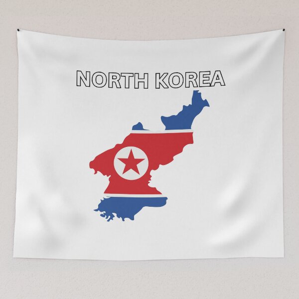 Item preview, North Korea Flag Map designed and sold by atomstartup.