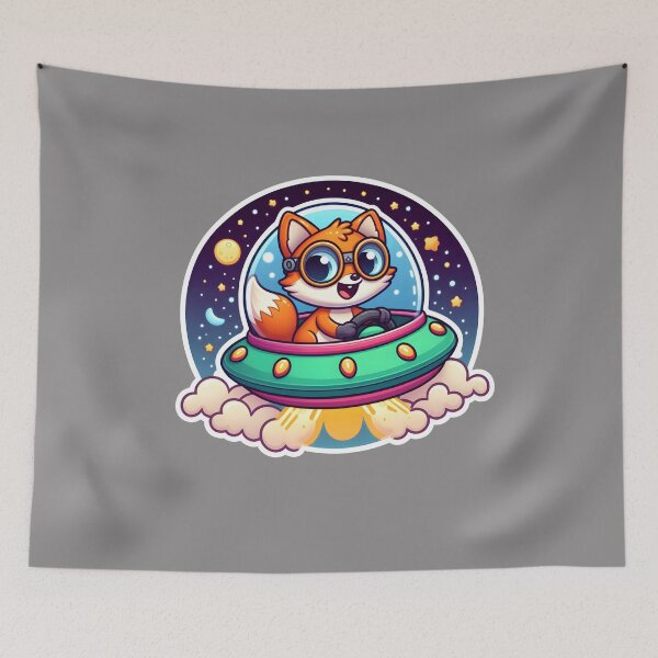 Item preview, UFO Cute Fox designed and sold by ArtistEmbrace.