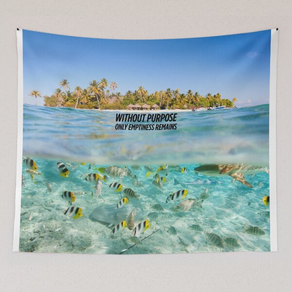Item preview, Clear Underwater Beach and Island Scene with Inspiring Motto – Nature & Truth Art for Apparel and Accessories designed and sold by knalpot-design.