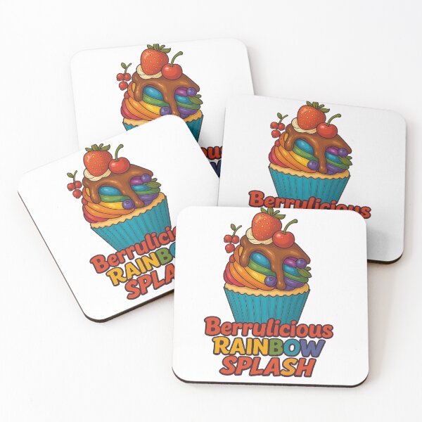 Item preview, Berrylicious Rainbow Splash – Cute Colorful Cupcake Dessert Art designed and sold by Asbiell.